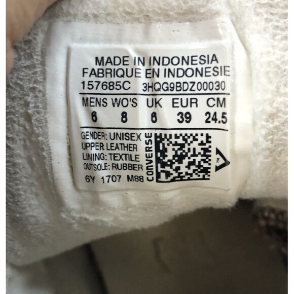 Converse Chuck Taylor All Star Womens Sneaker Boot 8 Brown Leather CHigh Shoes - Picture 7 of 9